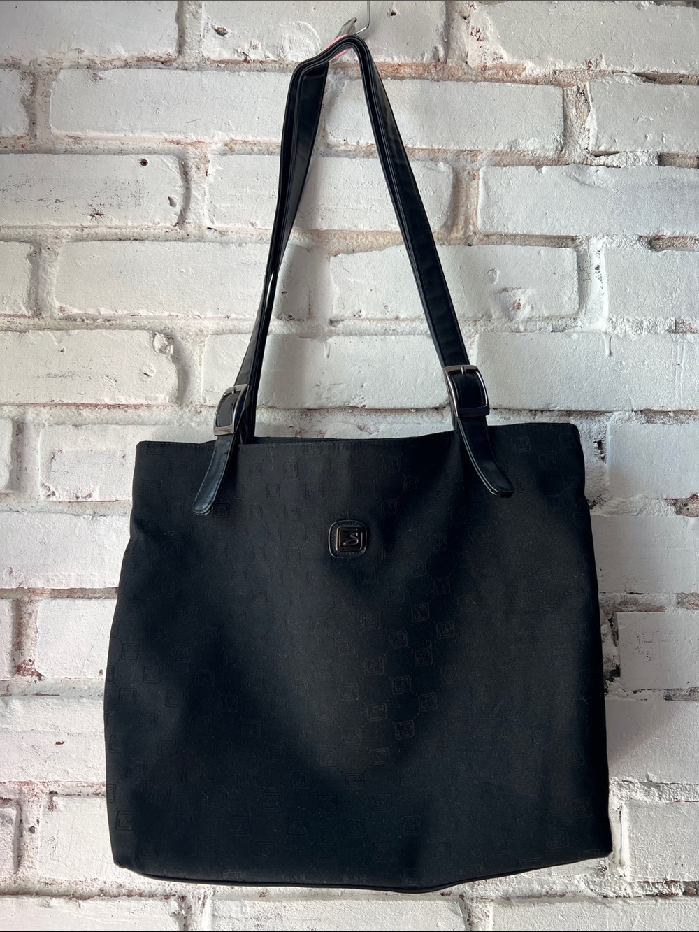 Vintage Black Shoulder Tote Bag fabric side bag